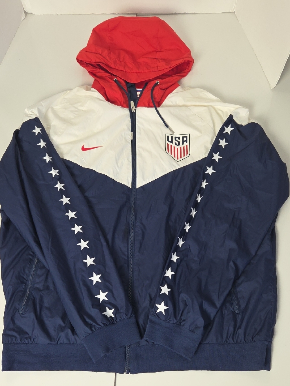 Nike Red White Navy USA Soccer Windrunner Star Track Jacket - Picture 2 of 16
